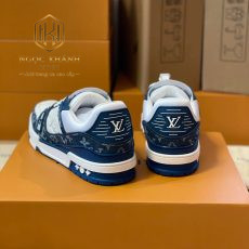 Giay nam Louis Vuitton mau trang phoi xanh hoa tiet hoa LV Trainer 3