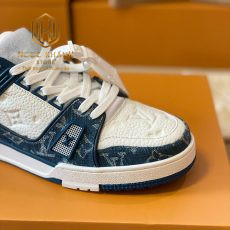 Giay nam Louis Vuitton mau trang phoi xanh hoa tiet hoa LV Trainer 6