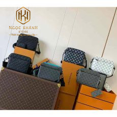 TUI DEO CHEO NAM LOUIS VUITTON MAU XAM HOA TIET HOA LOGO VIEN XANH DANG 3 TUI TNLV81 2