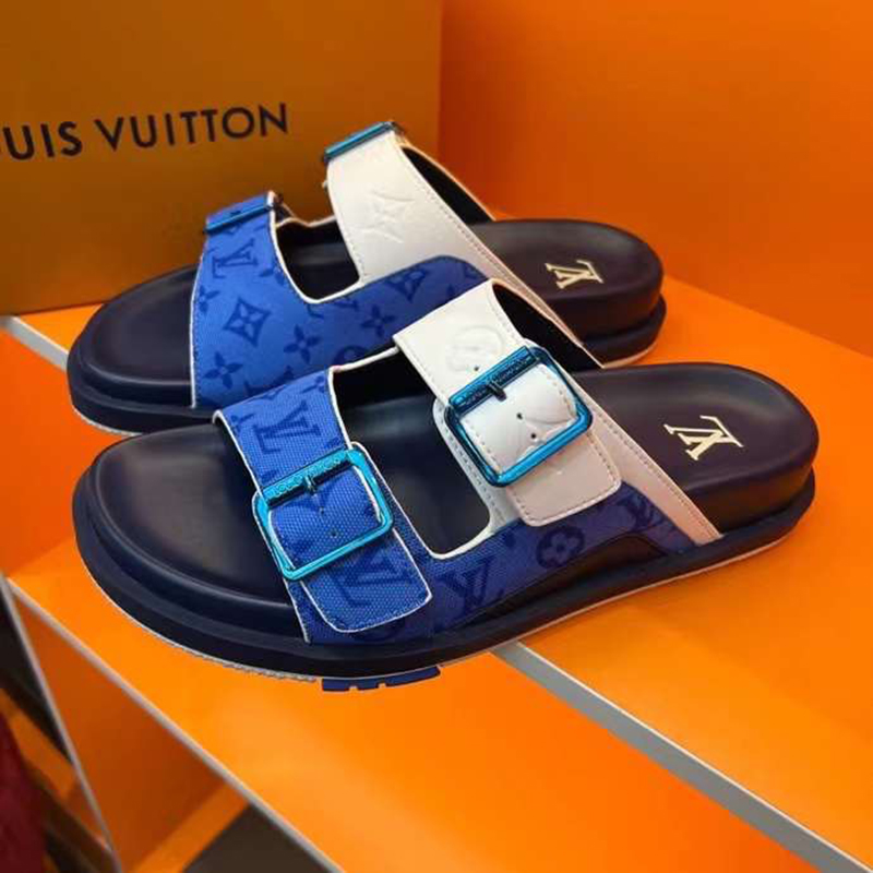 DEP LOUIS VUITTON NAM MAU XANH DUONG HOA TIET HOA HAI QUAI CAI KHOA DLV54 4