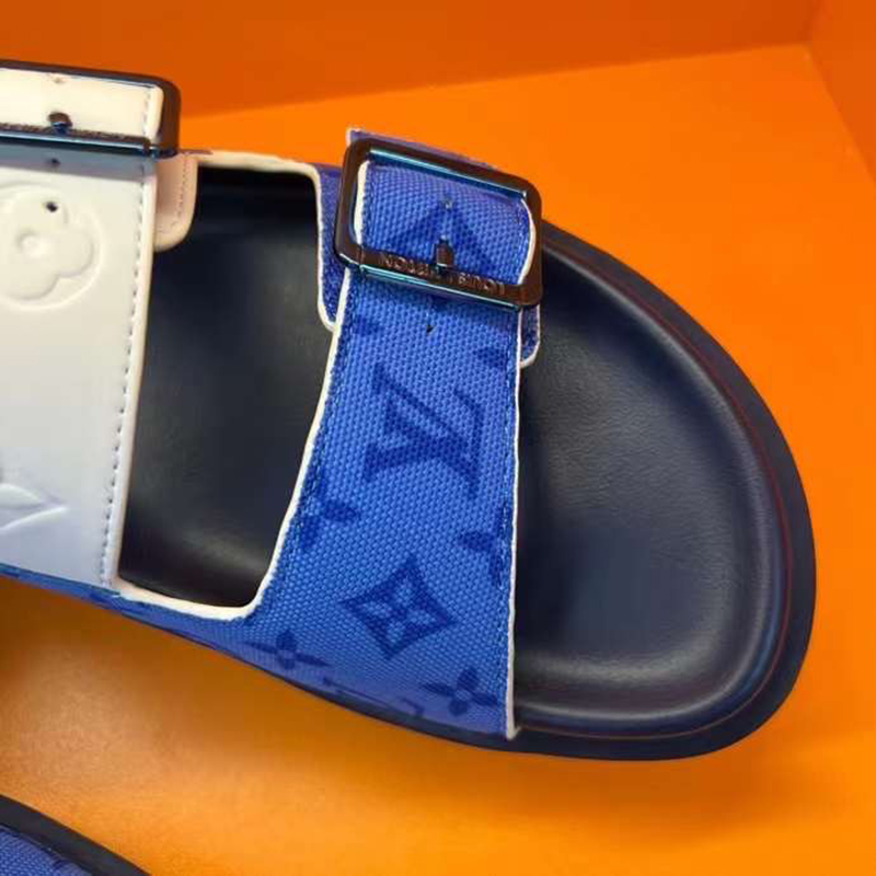 DEP LOUIS VUITTON NAM MAU XANH DUONG HOA TIET HOA HAI QUAI CAI KHOA DLV54 7