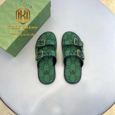 Dep Gucci nam hai quai cai khoa mau xanh la hoa tiet chu logo 7 2