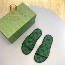 Dep Gucci nam hai quai ngang mau xanh la hoa tiet in logo 6