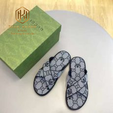 Dep Gucci nam quai cheo mau xam hoa tiet in logo 4