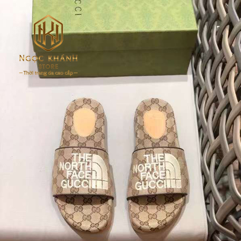 Dep Gucci nam quai ngang mau ghi hoa tiet chu trang dap logo 2 2