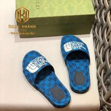 Dep Gucci nam quai ngang mau xanh duong hoa tiet chu dap logo 4 1