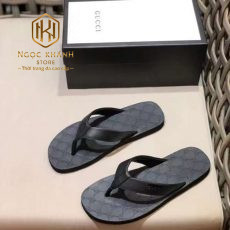 Dep Gucci nam xo ngon mau den quai tron hoa tiet dap logo 5