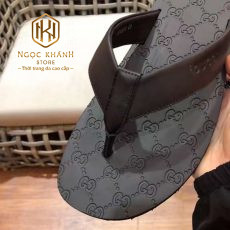 Dep Gucci nam xo ngon mau den quai tron hoa tiet dap logo 9