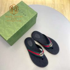 Dep Gucci nam xo ngon mau den quai xanh do hoa tiet in logo2