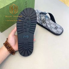 Dep Gucci nam xo ngon mau xam hoa tiet in logo 3