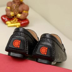 GIAY LUOI SALVATORE FERRAGAMO NAM MAU DEN DA DAP LOGO CHU KHOA LECH GNSF52 7
