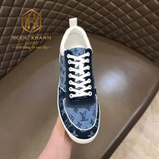 Giay Louis Vuitton nam mau xanh hoa tiet hoa logo 7