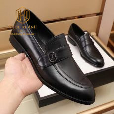 Giay luoi Gucci nam da li khoa logo G kep mau den 2