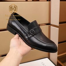 Giay luoi Gucci nam da li khoa logo G kep mau den 4