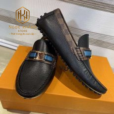 Giay luoi Louis Vuitton nam mau den vien caro nau tag xanh mui nhon 5