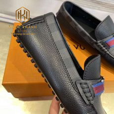 Giay luoi Louis Vuitton nam mau den vien caro tag xanh do mui nhon 5