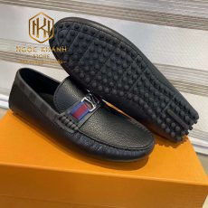 Giay luoi Louis Vuitton nam mau den vien caro tag xanh do mui nhon 6