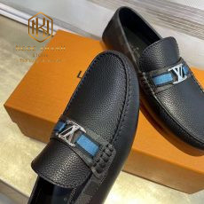 Giay luoi Louis Vuitton nam mau den vien caro tag xanh mui nhon 5