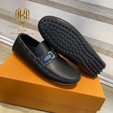 Giay luoi Louis Vuitton nam mau den vien caro tag xanh mui nhon 6