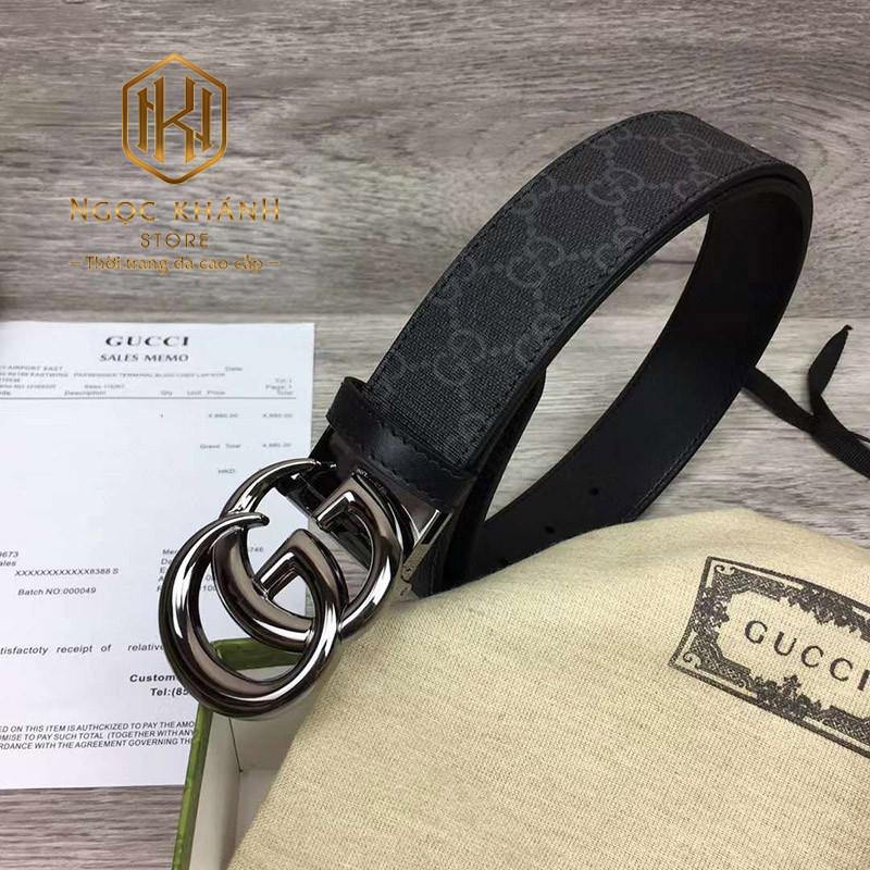 That lung gucci nam day hoa tiet logo mat khoa bong chu g kep day den 3 1 1