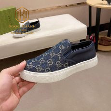 giay Gucci nam slipon mau xanh full hoa tiet logo 5