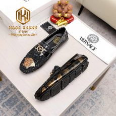 giay luoi Versace nam mau den da ca sau hoa tiet hoa 8 1