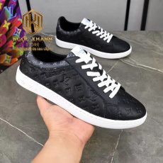 giay nam louis vuitton mau den hoa tiet dap hoa logo chim 3 1