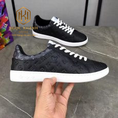 giay nam louis vuitton mau den hoa tiet dap hoa logo chim 4