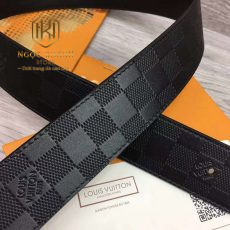 THẮT LƯNG LOUIS VUITTON NAM MÀU ĐEN DÂY HỌA TIẾT CARO
