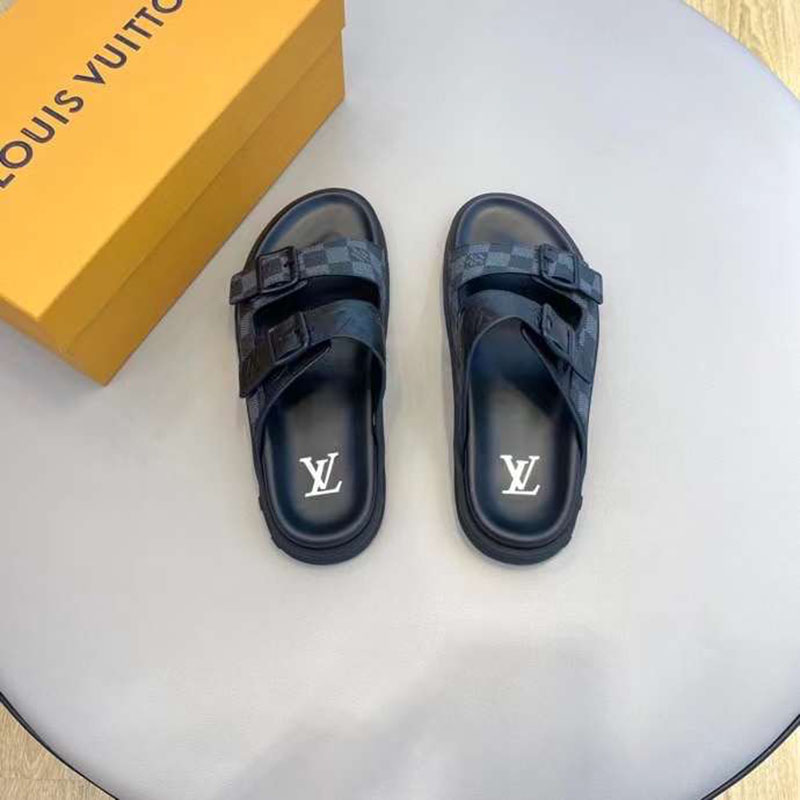 DEP LOUIS VUITTON NAM MAU DEN HAI QUAI CAI KHOA HOA TIET CARO DLV64 16