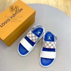 DEP NAM LOUIS VUITTON QUAI HAU DE XANH HOA TIET CARO XAM DLV5722