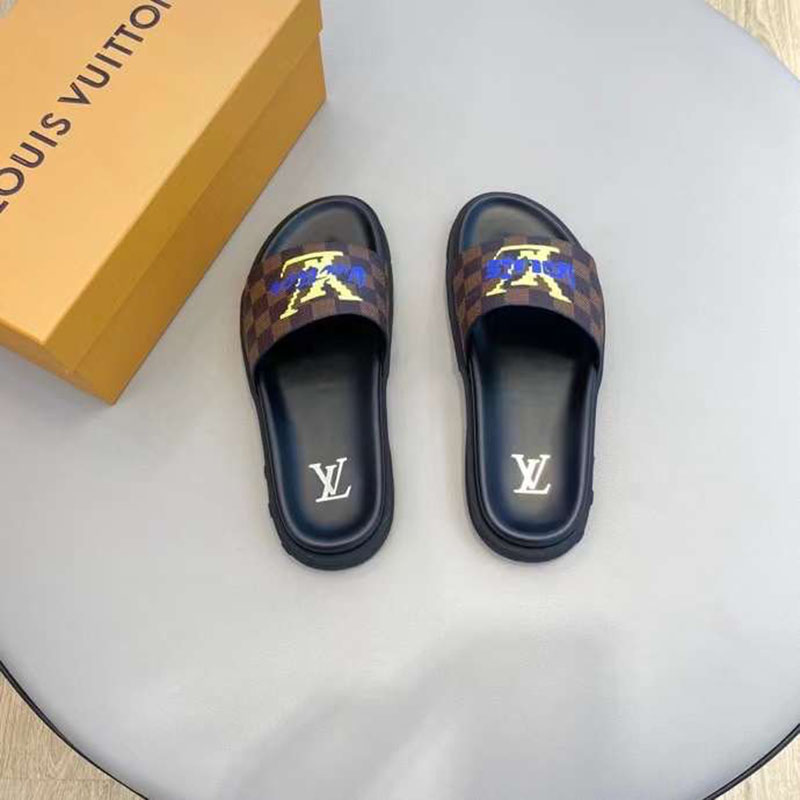 DEP NAM LOUIS VUITTON QUAI NGANG MAU NAU HOA TIET CARO CHU VANG DLV52 10