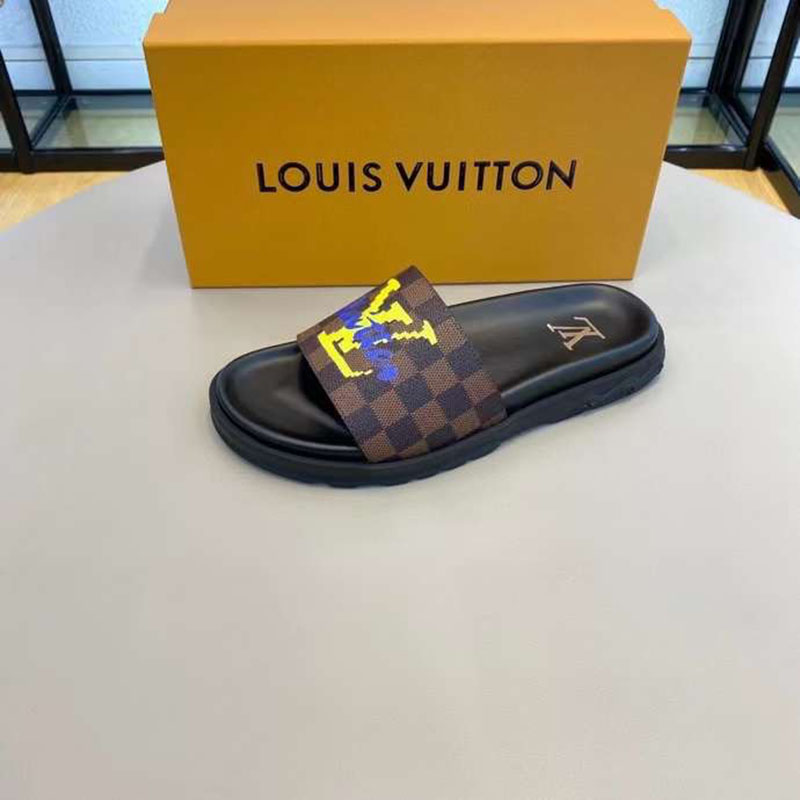 DEP NAM LOUIS VUITTON QUAI NGANG MAU NAU HOA TIET CARO CHU VANG DLV52 11