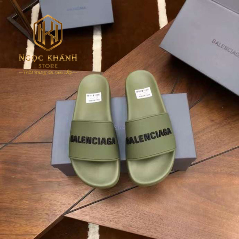 Dep balenciaga nam mau xanh hoa tiet chu logo den 3 1