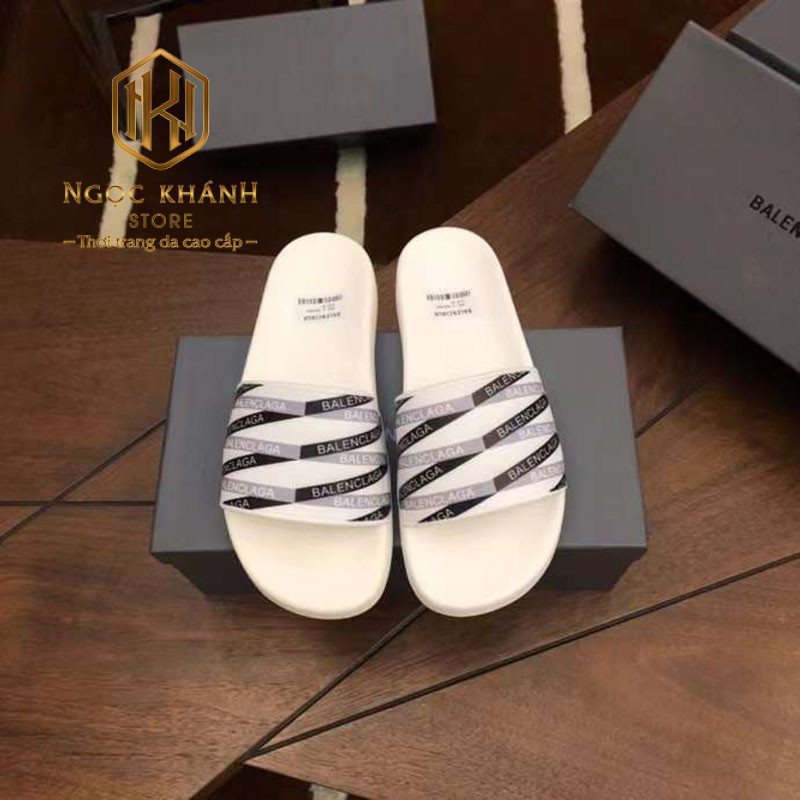 Dep balenciaga nam mau xanh hoa tiet phoi chu logo den 1 2