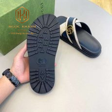 Dep gucci nam quai cheo mau trang khoa logo chu g kep 7