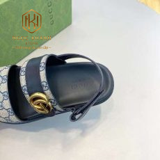 Dep gucci nam quai hau mau xam hoa tiet logo khoa chu g 5