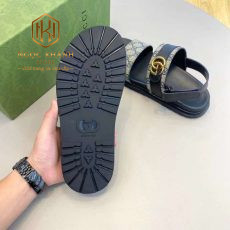 Dep gucci nam quai hau mau xam hoa tiet logo khoa chu g 7