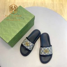 Dep gucci nam quai ngang mau xam khoa chu g kep 3