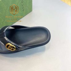 Dep gucci nam xo ngon mau den vien logo khoa chu g kep 3