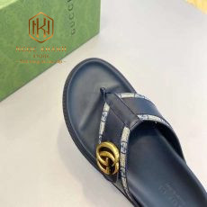 Dep gucci nam xo ngon mau den vien logo khoa chu g kep 6