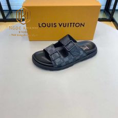 Dep louis vuitton nam mau den hai quai cai khoa hoa tiet caro 1