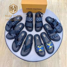 Dep louis vuitton nam mau den hai quai cai khoa hoa tiet caro 10