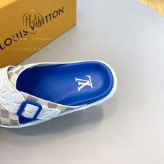 Dep louis vuitton nam quai cheo de xanh hoa tiet caro xam 9