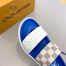 Dep louis vuitton nam quai hau de xanh hoa tiet caro xam 10