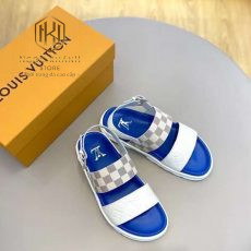 Dep louis vuitton nam quai hau de xanh hoa tiet caro xam 4