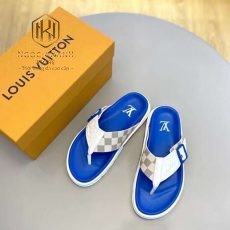 Dep louis vuitton nam xo ngon de xanh hoa tiet caro xam 3