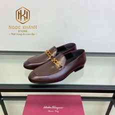 giay luoi salvatore ferragamo nam mau nau da bong khoa vang 2