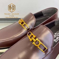 giay luoi salvatore ferragamo nam mau nau da bong khoa vang 3