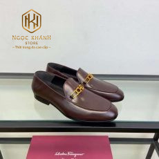 giay luoi salvatore ferragamo nam mau nau da bong khoa vang 6